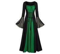 TOFOTL Zip Costume Elfo, Stilo Abbigliamento Gotico Donna Invernale Costume Halloween Romani, Maglie Natale Antichi, Corsetto Dimagrante, Per Vestito Da Vampira Donna 31-Verde S