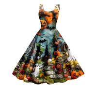 TOFOTL Zip Vestiti Di Halloween Donna Allattamento Sposa Per Oktoberfest， Costume, Halloween， Capello Strega Donna Maglieria Ciniglia Personalizzate Abito Vampiro， 07-Azzurro Chiaro L