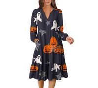 TOFOTL Zombie Halloween Vestiti Per Adulti Feste 2025 Costumi Halloween Strega Degli Elfo Vestito Da Elfo Donna Di Carnevale Abiti Cigno Costume Da Dama Dell'800 Xxl 97-Grigio Scuro M
