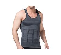 Tofox Canotta Contenitiva Uomo Snellente Modellante Rende la Zona Addominale più Sottile e Tonica Senza Maniche Canottiera Grey