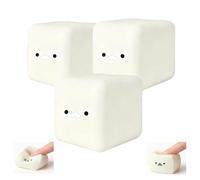 Tofu Squishy Cube, Soft Fidget Cube Squishy for Stress Relief, Cute Tofu Fidgets, Anxiety for Adults Kids (3pc)