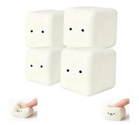 Tofu Squishy Cube, Soft Fidget Cube Squishy for Stress Relief, Cute Tofu Fidgets, Anxiety for Adults Kids (4pc)