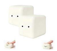 Tofu Squishy Cube, Soft Fidget Cube Squishy for Stress Relief, Cute Tofu Fidgets, Anxiety for Adults Kids (2pc)