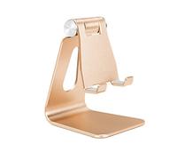 Tofun Supporto pieghevole per telefono cellulare in lega di alluminio, supporto da tavolo in metallo con angolo regolabile dall'asse girevole, culla per smartphone