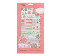 Toga - Adesivi e forme ritagliate, Fiori di primavera, rosa e verde, 17 x 31 cm