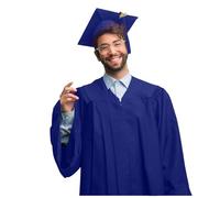 Toga da Laurea per Adulti - Toghe Accademiche in Nero, Rosso, Blu e Bianco - Abito da Laurea Universitaria con Cappello - Perfetto per Cerimonie di Laurea e Eventi Accademici