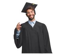 Toga da Laurea per Adulti - Toghe Accademiche in Nero, Rosso, Blu e Bianco - Abito da Laurea Universitaria con Cappello - Perfetto per Cerimonie di Laurea e Eventi Accademici