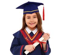 Toga e Cappello di per Bambini, Completo per celebrazioni accademiche per Bambine e Neonate (Navy #1, 15-16 Years)