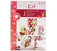 Toga KRN20, 25 scatole per Il Calendario dell'Avvento, Carta Rossa, Verde, Bianca, 5,5 x 5,5 x 5,5 cm