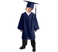 Toga Laurea Bambini Abito da Laureato Set Toga Laureato Per Bambina Costumi Laureato e Tocco Cappello Ragazzo Ragazza Prescolare Scuola Materna Costume Abiti per Bambina 4-10 Anni (Navy, 8-9 Years)