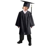 Toga Laurea Bambini Abito da Laureato Set Toga Laureato Per Bambina Costumi Laureato e Tocco Cappello Ragazzo Ragazza Prescolare Scuola Materna Costume Abiti per Bambina 4-10 Anni (Black, 6-7 Years)