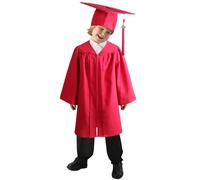 Toga Laurea Bambini Abito da Laureato Set Toga Laureato Per Bambina Costumi Laureato e Tocco Cappello Ragazzo Ragazza Prescolare Scuola Materna Costume Abiti per Bambina 4-10 Anni (RD1, 6-7 Years)