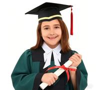 Toga Laurea Bambini Set con Toga Accademica Cappello Tocco e Nappa, Costume Uniforme per Cerimonia Diploma Asilo Scuola Materna e Primaria Diplomino Foto Ricordo Outfit per Cerimonia e Palcoscenico