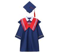 togalaurea bambino set abito da laureato Set con Toga Accademica Cappello Tocco CostumeUniforme per Cerimonia Diploma Scuola Materna e Primaria Performance Foto Ricordo Outfit (03 Navy, 2-3 Years)