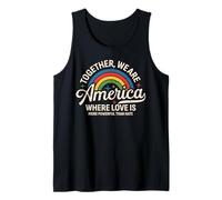 Together America Love Hate Citazione Arcobaleno Canotta