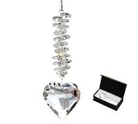 Together-life Ciondolo a forma di cuore in vetro trasparente a forma di prisma a forma di cuore, 45 mm, acchiappasole da appendere per finestre, giardino, decorazione da appendere, regalo per Natale,
