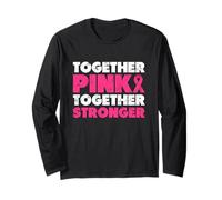 Together Pink Together Stronger Cancro Al Seno Nastro Rosa Maglia a Manica