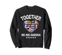 Together We Are America Heart Flags Felpa