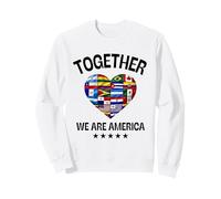 Together We Are America Heart Flags Felpa