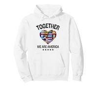 Together We Are America Heart Flags Felpa con Cappuccio