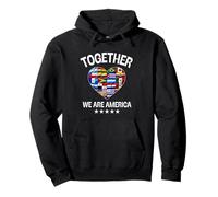 Together We Are America Heart Flags Felpa con Cappuccio