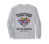 Together We Are America Heart Flags Maglia a Manica