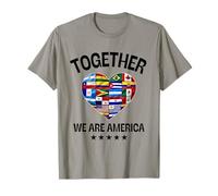 Together We Are America Heart Flags Maglietta
