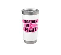 Together We Fight Pink Ribbon Supporto per il cancro al seno Bicchiere termico in acciaio inox doppia parete