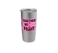 Together We Fight Pink Ribbon Supporto per il cancro al seno Bicchiere termico in acciaio inox doppia parete