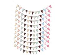 TOGEVAL 10 Pezzi Bandierine Triangolari Multicolori Decorazioni Sospese per Feste Ghirlanda Festone per Cameretta Aula e Interni Ed Esterni