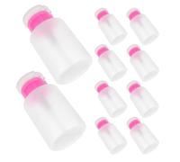 TOGEVAL 10 Pezzi Flacone Pompa a Pressione da 150 Ml per Solvente Unghie, Dispenser Ricaricabile in Vetro Rosa Tappo Anti-Perdita, Set da 10 Pezzi per Manicure Professionale e Uso da
