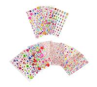 TOGEVAL 12fogli Adesivi Pietre Preziose in Cristallo Adesivi Autoadesivi Per Decorazioni Da Te Accessori Per Occhi e Viso Forme Creative e Colori Vivaci