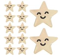 TOGEVAL 12pezzi Spilla Forma di Stella Cinque Punte con Sorriso Distintivo Clip per Abiti Zaini e Decorazioni per Feste Patriottiche Leggero e Placcato