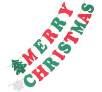 TOGEVAL 15 Pezzi Festone Natalizio Merry Christmas in Rosso Verde Bianco Striscione Decorativo Albero e Feste Natale