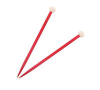 TOGEVAL 1paio Bacchette Per Percussione Acero Con Teste Feltro Morbido Bacchette Doppia Estremità Per Timpani e Rullanti Accessori Strumenti Musicali Professionali Colore Rosso