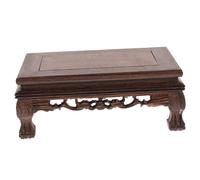 TOGEVAL 1pezzi Base per Vaso di Fiori in Legno Cinese Supporto Espositivo Rettangolare con Intagli Zampe Animali Piattaforma Decorativa per Vasi Interni e Bonsai