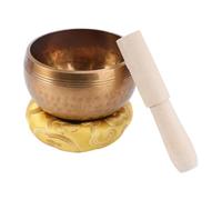 TOGEVAL 1pezzi Ciotola Di Canto Buddista Rame Per Meditazione e Terapia Del Suono Completa Di Bastoncino Legno e Gasket Stick Random
