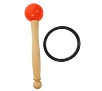 TOGEVAL 1set Bacchettper Ciotola Cantante Cristallo Testa Gomma e Legno Accessorio Per Meditazione e Yoga Colore Arancione Per Amanti Della e Del