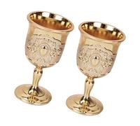 TOGEVAL 2 pezzi Calici da Vino Eleganti in Metallo Dorato Bicchieri Vintage per Whisky e Vino Coppe Creative per Feste Casa Bar e Ristoranti Design Retrò Raffinato