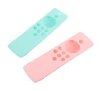 TOGEVAL 2 pezzi Custodia in Silicone Protettiva per Telecomando Compatibile con Firestick Cover Antiscivolo e Lavabile Protezione Completa per Controller Tv Design Sottile e Rosa