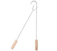 TOGEVAL 2 Pezzi Gancio per Carne da Cucina in Legno Ganci Professionali per Barbecue e Arrosti Facili da Pulire e Maneggevoli per Uso Quotidiano
