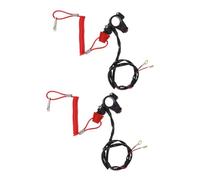 TOGEVAL 2 Pezzi Interruttore di Arresto Motore Fili con Cordino di Sicurezza Resistente Agli Agenti Atmosferici Compatibile con Moto Fuoristrada Atv e Veicoli Off-road Spegnimento Rapido