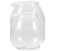 TOGEVAL 2 pezzi Mini in Vetro Trasparente Beccuccio Piccola per Latte e Condimenti da Compatto e Versatile per Uso e Bar