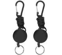 TOGEVAL 2 Pezzi Portachiavi Retrattile con Moschettone in Resistente Cavo Estensibile Antismarrimento per Chiavi e Accessori per attività Outdoor e Uso Quotidiano
