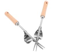 TOGEVAL 2 pezzi Sarchiatore Manuale per Erbacce in Acciaio Inossidabile Estirpatore Radici Compatto e Portatile con Design Arco per Giardinaggio Diserbo Scavo e Aerazione del Terreno