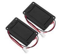 TOGEVAL 2 Pezzi Scatola Batteria per Chitarra e Basso con Contatti Resistenti all Ossidazione Custodia Portabatterie con Connettore Pin per Pickup Attivi Ricambio Facile da Sostituire per