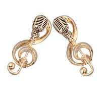 TOGEVAL 2 pezzi Spille Music-themed per Donna Design Unico Microfono e Nota Musicale Spille per Abito da Sera in Resistente Accessorio Elegante e Artistico per Look Distintivo