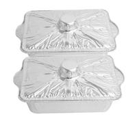 TOGEVAL 2 pezzi Teglie in Alluminio con Pentola Alluminio Usa e Getta Resistente Temperature per Picnic Camping e Grigliate Forno e Tavola Leggera e Facile da Trasportare