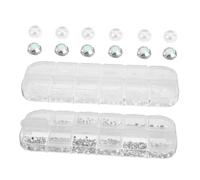 TOGEVAL 2 Scatole Set Di Accessori Per Unghie Dipingere Con Adesivo Per La Realizzazione Di Braccialetti Gemme Per Unghie e Strass Smalto Gemme Del Viso Kit Acrilico