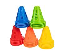 TOGEVAL 25 Coni Segnaletici per Pattinaggio su Marker Agilità in Plastica e Portatile Ostacoli Indoor Outdoor Design Cavo Antivento per Allenamento